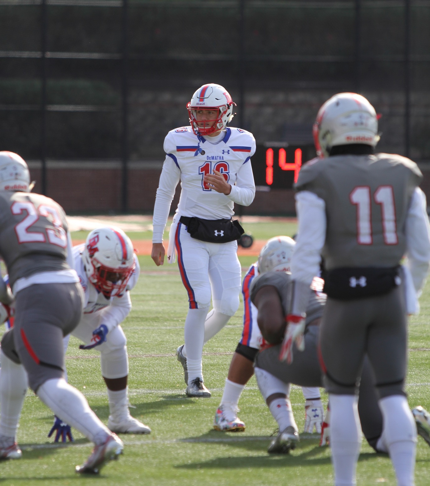 Senior DeMatha Quarterback Eric Najarian has the Stags offense moving in the right direction. (Picture from last season)