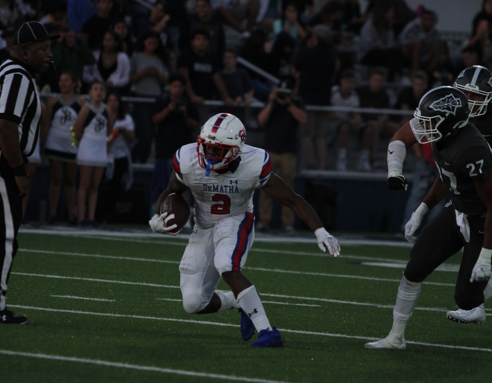 DeMatha Running Back, MarShawn Lloyd (shown in an earlier game this year) continued his success on the ground.  (PHOTO BY: Ed King)