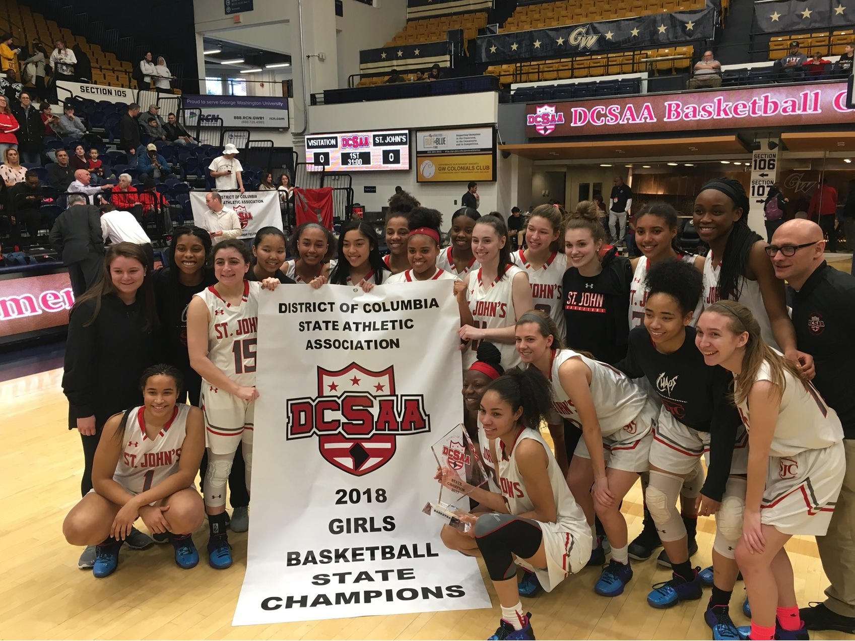 St. John’s girls’ basketball finishes near-perfect season with DCSAA championship