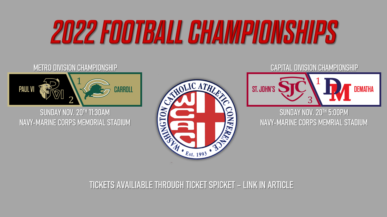 2022 WCAC Football Championships will be on Nov. 20th - Click Here for Ticket Link