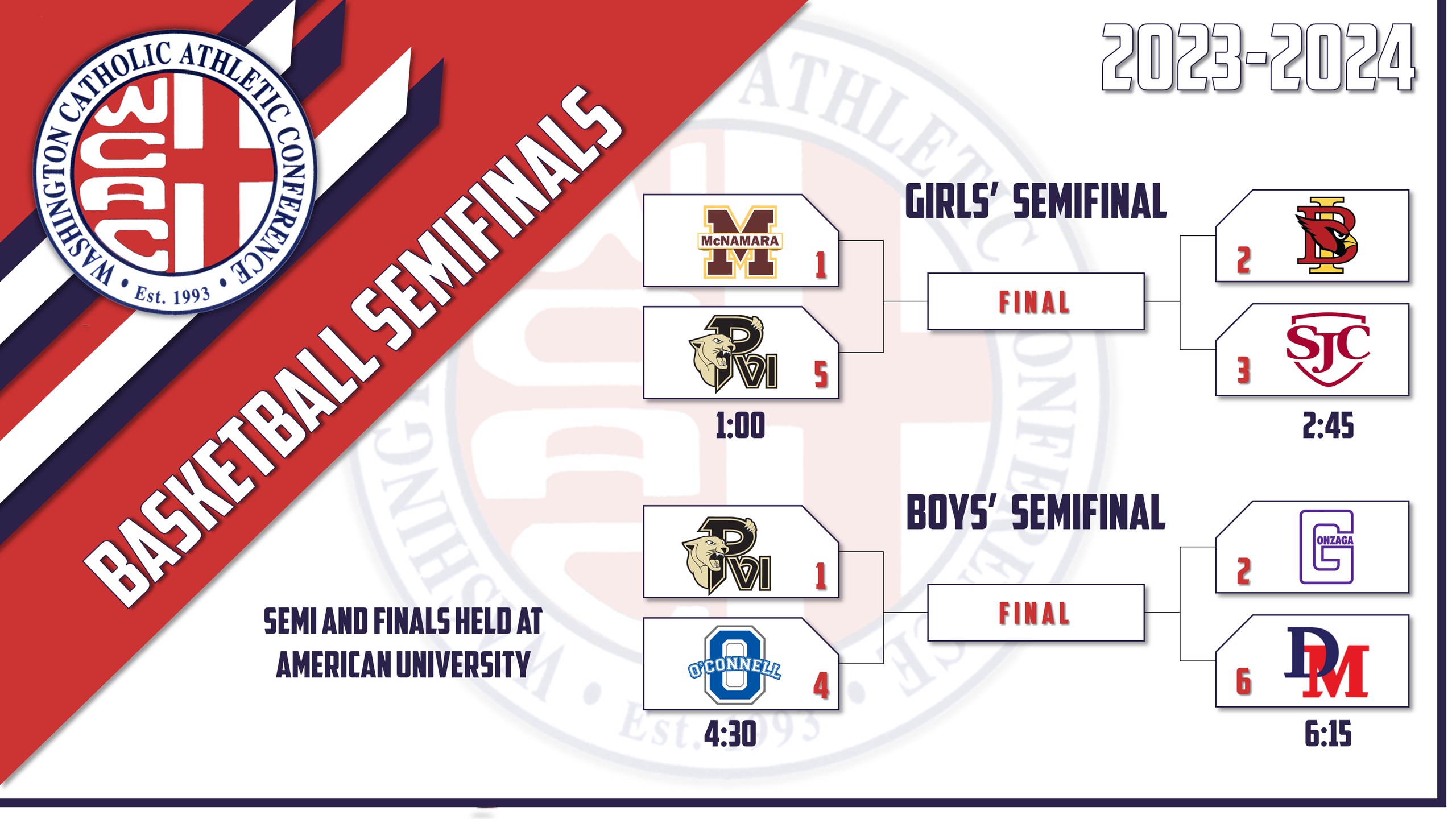 Basketball Semifinal Matchups are set! Click Here for Details and Tickets!