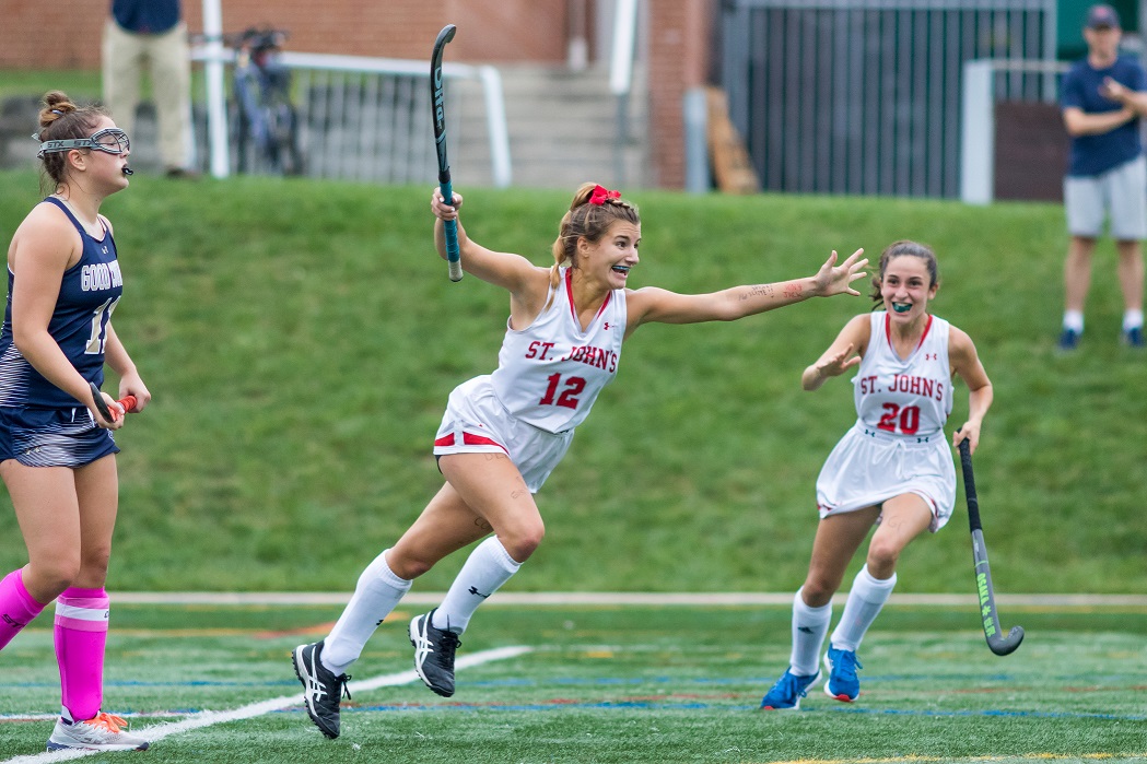 St. John's Leah Morrison (#12) is the WCAC Field Hockey Player of the Year.